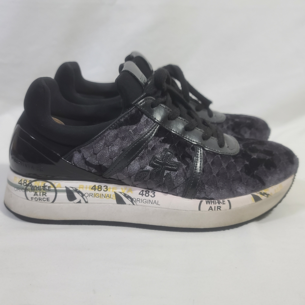 Premiata Women's Liz Quilted Velvet Sneakers Shoes Size 38(EU)=7(US)
